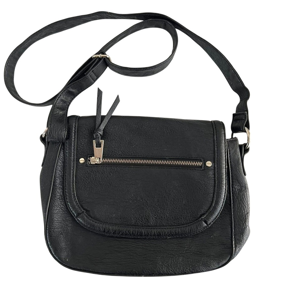 A+ Ellen‎ Crossbody Bag Black Vegan Leather Adjustable